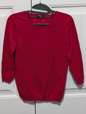 Mango Red 3/4 Sleeve Sweater